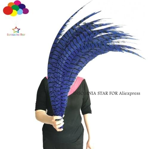 80-100cm/32-40 Inches Navy dyed pheasant tail feather Lady amherst side tails pheasant feather
