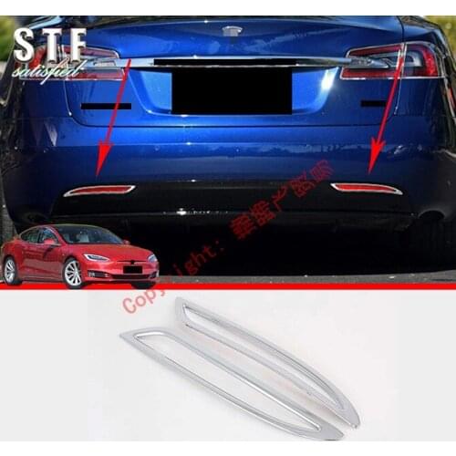 ABS Chrome Rear Fog Light Cover Trim For Tesla Model S 2019 2020