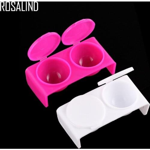 ROSALIND Acrylic Cup Plastic Dish Bowl Cup with Cap Glitter Acrylic Powder Nail Pen Wash Caviar Nail Styling Tool