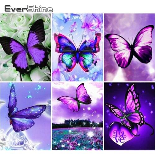 EverShine Diamond Embroidery Full Square Drill Animal Diamond Painting Butterfly Cross Stitch Handicraft Hobby Gift Wall Decor