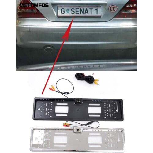 EU Car License Camera Rear View Camera Car Number Plate Camera Wide Angle HD Night Vision Backup Parking Reverse Assistant
