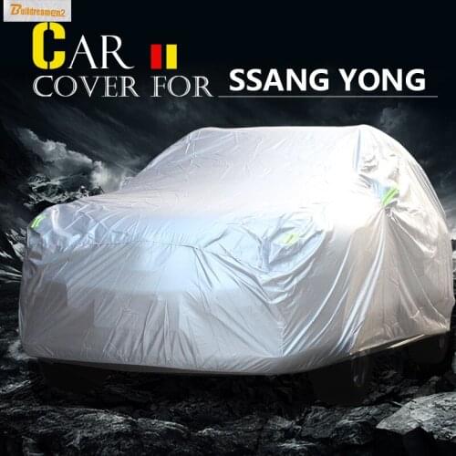 Buildreamen2 Car Cover Waterproof Anti-UV Sun Shade Snow Rain Scratch Resistant Cover For SSANG YONG Actyon Korando Rodius Kyron