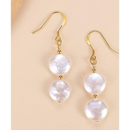 ELESHE Wholesale Pearl Long Dangle Earrings 925 Sterling Silver Exquisite Drop Earrings for Women Jewelry(Gold/Silver/Rose Gold)