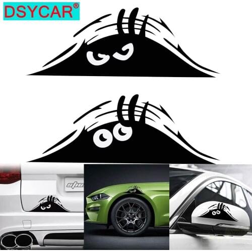 DSYCAR 1Pcs Peeking Monsters Scary Eyes Car Sticker Funny Cartoon Stickers Decal for Laptop Window Wall Car Truck Motorcycle
