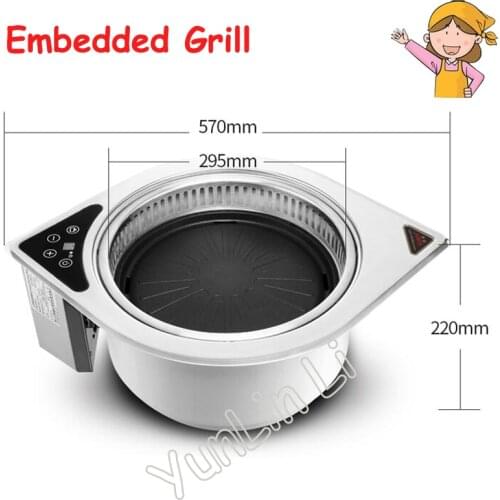 Commercial Embedded Electric Oven Far Infrared Barbecue Roaster Korean Self-service BBQ Machine for Restaurant GER-2000DCT