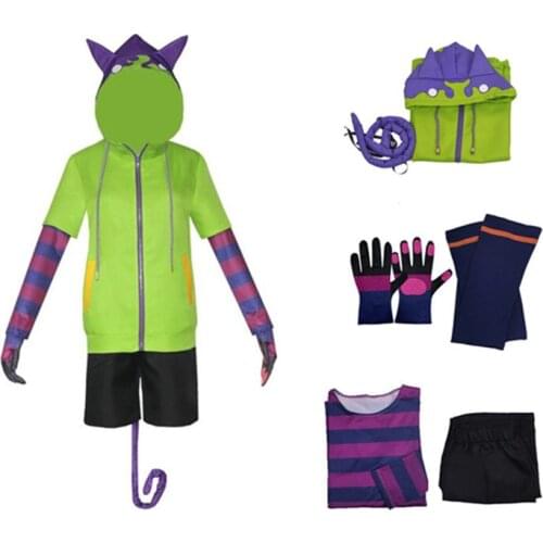 Sk8 Unlimited Anime Miyada Chi Cosplay Hooded Zipper Halloween Costume Hooded Coat Gloves Party Costume Sk Eight-piece Set
