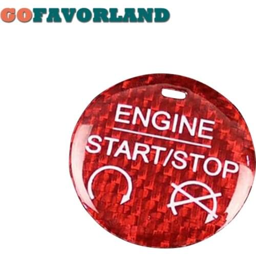 Red Carbon Fiber Engine Start Switch Button Decor Sticker For Ford Mustang 2015 2016 2017 2018 2019
