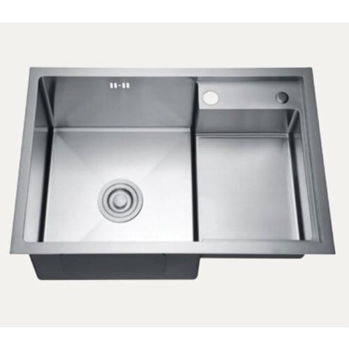 Stainless Steel Kitchen Sink Slot Dish Basin Kitchen Sink Drain Basket And Drain Pip Rectangular SMB6845F