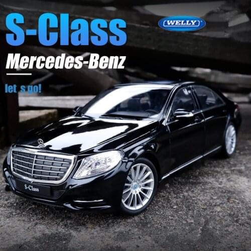 WELLY 1:24 Mercedes-Benz S-class simulation alloy car model collection gift toy die-casting model boyfriend gift