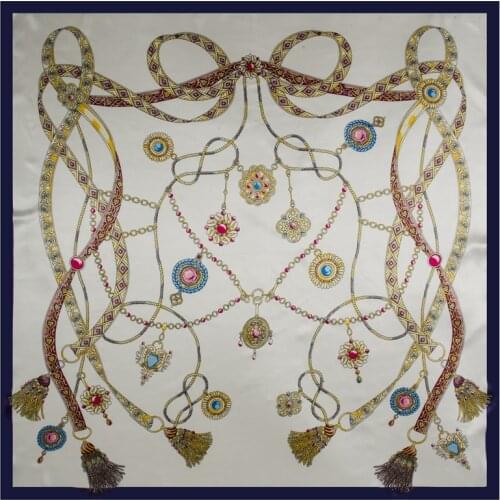 Fashion Square Scarf 2021 New Chain Women Silk Scarf Luxury Brand Shawl Foulard Plaid Scarves Wraps Beach Towel Crinkle Hijab