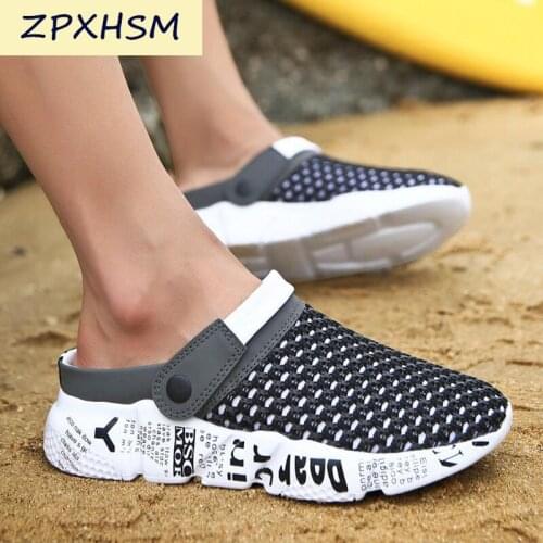 Plus Size 39-46 Summer Mesh Shoes Men Sandals Beach Slippers Male Sneaker Clogs Man Zuecos Sandalias Zapatos Hombre