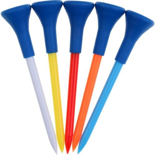 Set of 5 Lightweight Durable Rubber Top Golf Tees 70mm Golfer Training Tool Golf Equipment Random Color