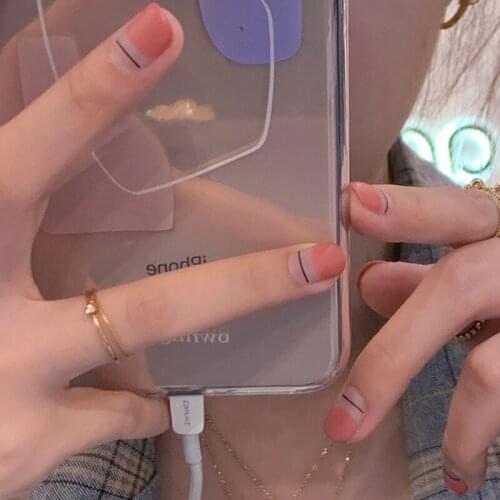 Simple style Matte cream red bean pure color false nails 24pcs short lady full nail tips cute summer fake nails