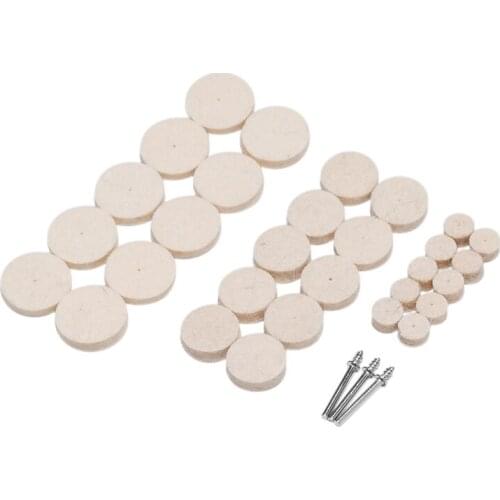 New 33Pcs/Set Soft Felt Polishing Buffing Wheel Mop Pad Compound For Dremel Rotary Polishing Tool