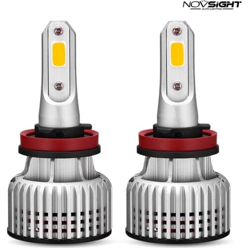 NOVSIGHT Car LED Headlight Bulb H3 H4 H7 H11 9005 9006 3000K Yellow Running Light 10000LM/Pair Car Headlamp IP68 Waterproof