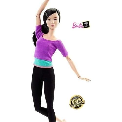 Original Barbie FTG83 Barbie Made to Move Endless Move Eternal Infinite Barbie Doll Black Tights Brunette Ponytail оригинальная
