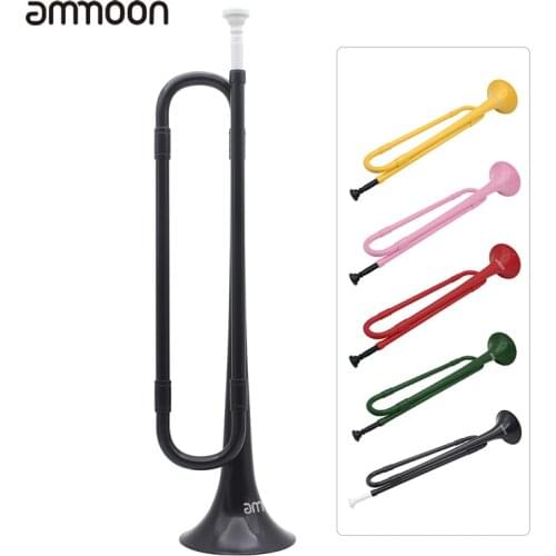 Ammoon B Flat Bugle Cavalry Trumpet Environmentally Friendly Plastic with Mouthpiece for Band School Student