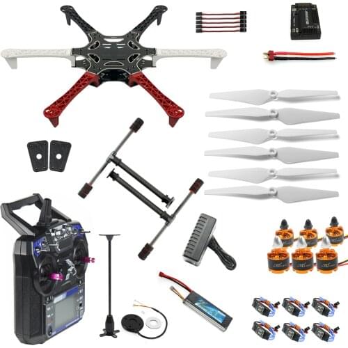 Full Set RC Drone MultiCopter 6 Aircraft Kit F550 Hexa-Rotor Air Frame GPS APM2.8 Flight Control Flysky FS-i6 F05114-AW