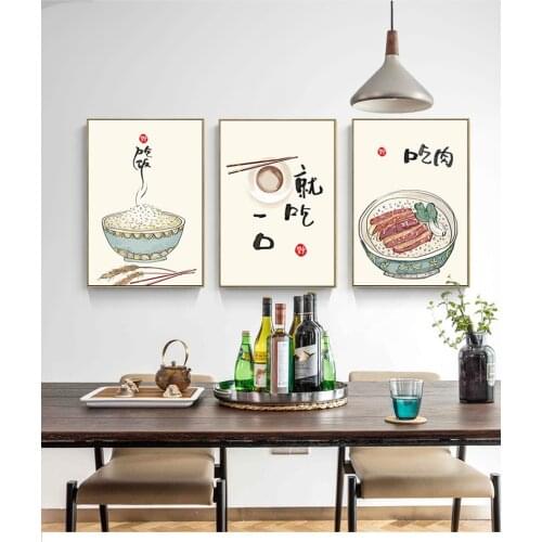 Chinese Japanese Style Food Cats Quotes Posters Prints Oriental Kitchen Wall Art Pictures Home Restaurant Decor Canvas Paintings