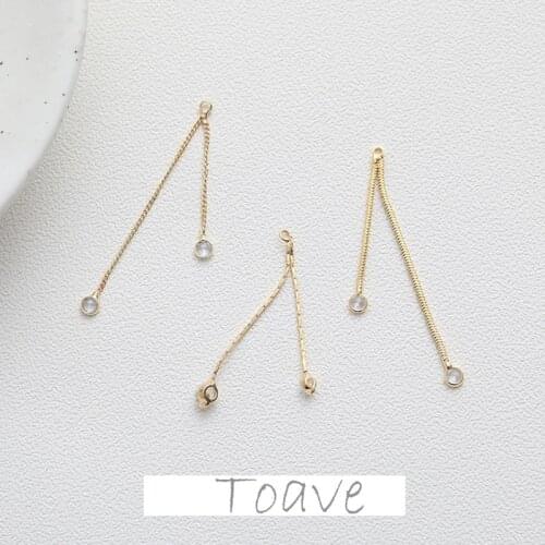 Color-preserving gold-plated double diamond tassel chain pendant diy earrings earrings hand-made material accessories