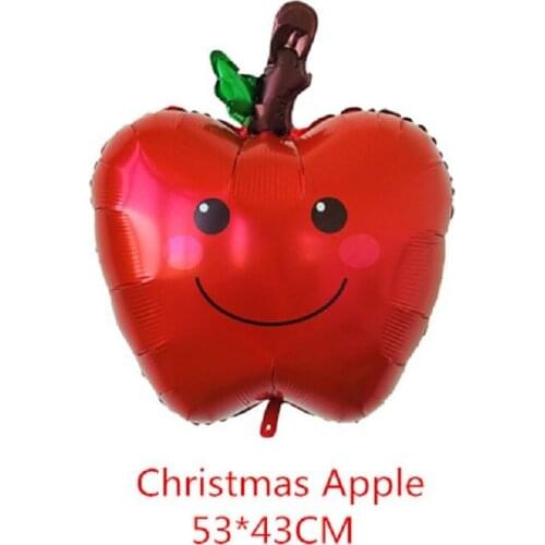 Christmas Eve Apple Foil Balloons Childrens Day Inflatable toy Red Apple Balloon Christmas Decorations Navidad Happy New Year