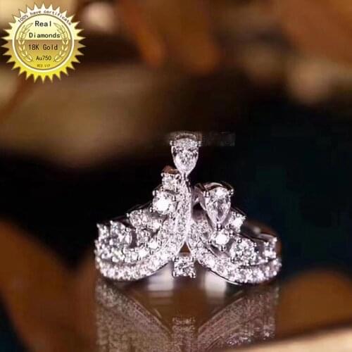 18k white gold 0.75ct Natural Real Diamond Ring Engagement&Wedding Jewellery have certificate