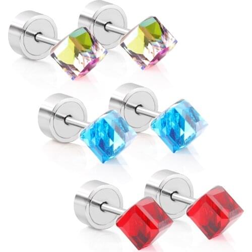 LUXUKISSKIDS Stainless Steel Crystal studs Earrings For Women Fashion Jewelry 2020 brincos pendientes Christmas Earring Set