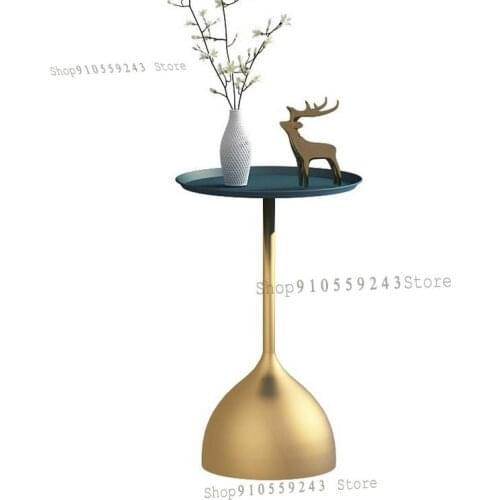 Nordic Creative Marble Small Coffee Table Living Room Sofa Side Table Simple Modern Iron Gold Small Round Table Corner Table