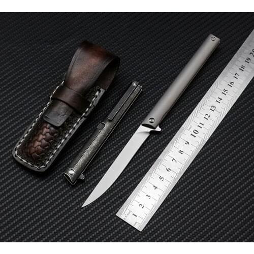 True M390 folding knife TC4 Titanium handle practical survival outdoor camping hunting fruit pocket knives EDC tools CS GO