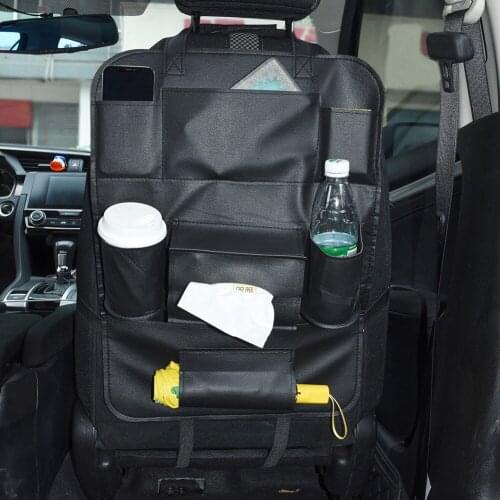 Oxford Cloth Car Back Seat Organizer with Tissue Holder Pockets Snacks Kids Toy Storage Pouches Tidy Bags Seatback Protector