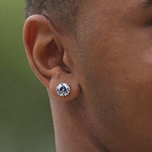 High Quality Multi Prong Single Round Stud Earring for Girl Women 8mm 2ct AAA Cubic Zircoina Crystal charm Wedding Party Jewelry