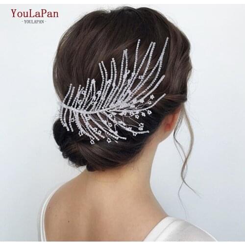 YouLaPan HP188 Wedding Hair Accessories Bridal Tiara Hairband Silver Diamond Chain Hair Jewelry Rhinestone Headwear Hairband