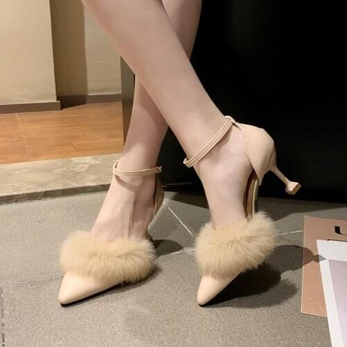 2020 new Spring High-heeled Shallow Mouth Pointed Pumps Shoes Women Thin Heels Pointed Toe Female Sexy High Heels Mujer W32-43