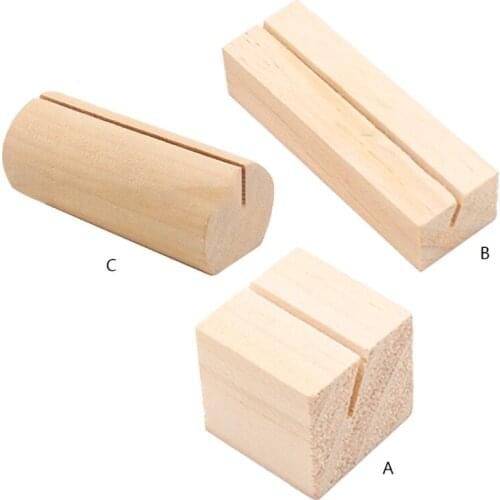 10Pcs Creative Wooden Place Card Holders Table Number Memo Clamps Photo Stand Clip Desktop Message Crafts for Wedding