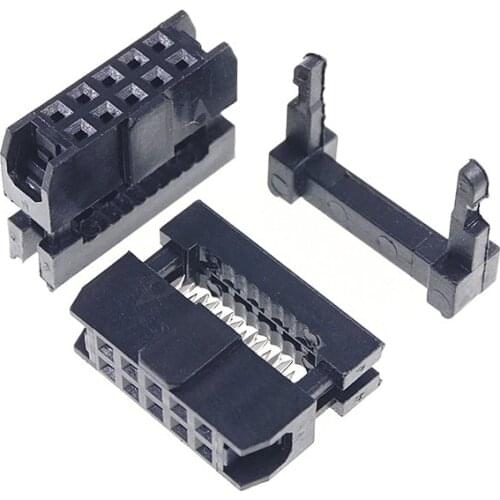 10 pcs 0.079" 2.0 mm Pitch 2x5 Pin 10 Pin IDC FC Female Header Socket Connector Box Header Socket 1.0mm Flat Cable connector