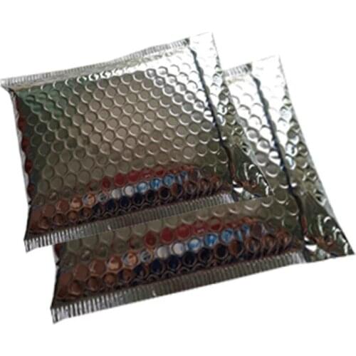 100pcs Silver Aluminum Foil Padded Envelopes Gift Bag Bubble Mailing Envelope Bag Metallic Bubble Mailer Bag For CD Packaging