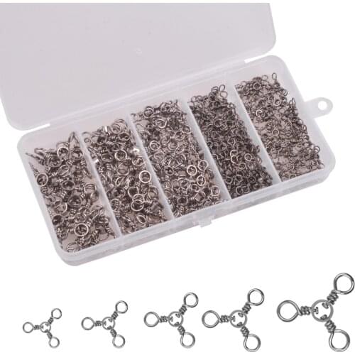 110Pcs/box 3 Way Fishing Swivel Sea Rock Trigeminal Barrel Triple Swivels Accessories Connector lure Fishing Tackle