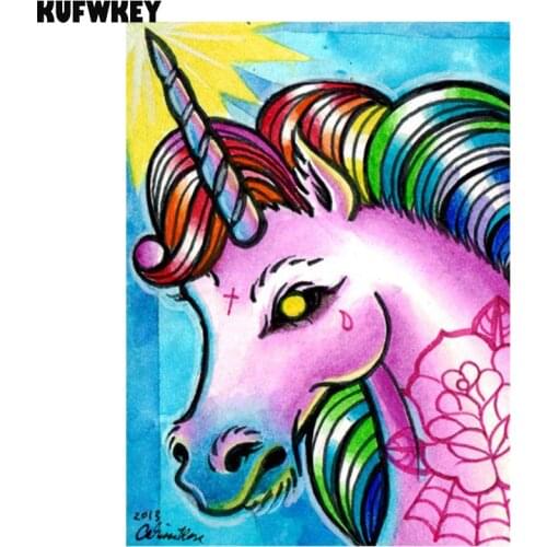 3d DIY diamond painting full square round diamond embroidery puzzles patterns cute unicorn embroidery ribbons decorative art