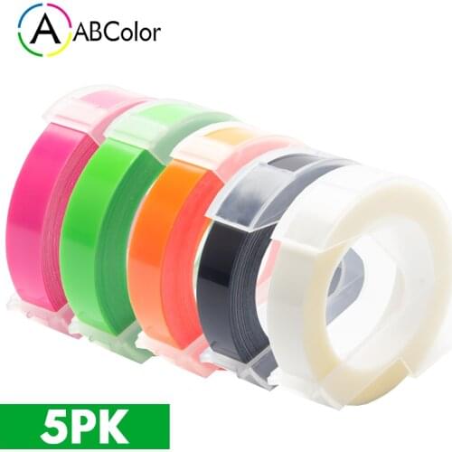 5Colors 9mm 3D Embossing Tape For DYMO 3D Plastic Embossing Label Tape For DYMO Motex E-101 E-202 E-303 Manual Label Printers
