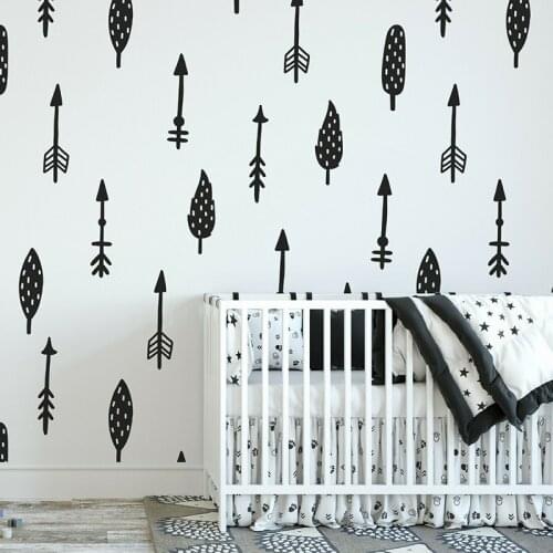 60 Pcs Scandinavian Arrows Trees Wall Sticker Kids Room Baby Nursery Travel Adventure Explore Wall Decal Bedroom Vinyl Home Deco