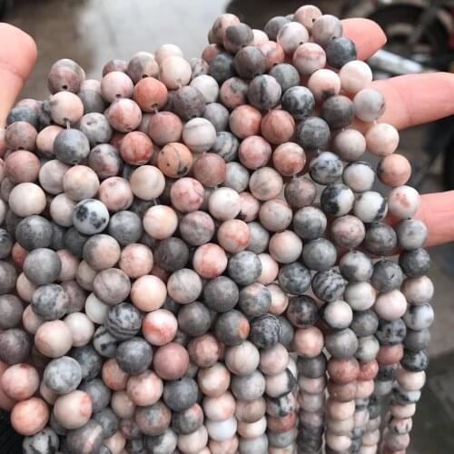 4/6/8/10mm Natural Pink Zebra Jaspers Stone Beads Round Loose Stone Beads For Jewelry Making DIY Bracelet Necklace Strand 15