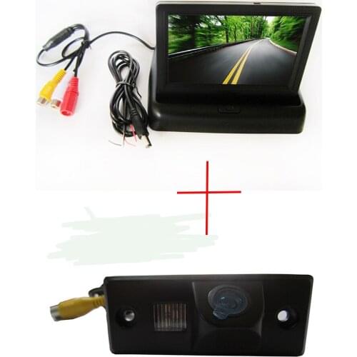 Color Car Rear View Camera for PORSCHE CAYENNE VW SKODA FABIA TIGUAN TOUAREG ,with 4.3 Inch foldable LCD Monitor