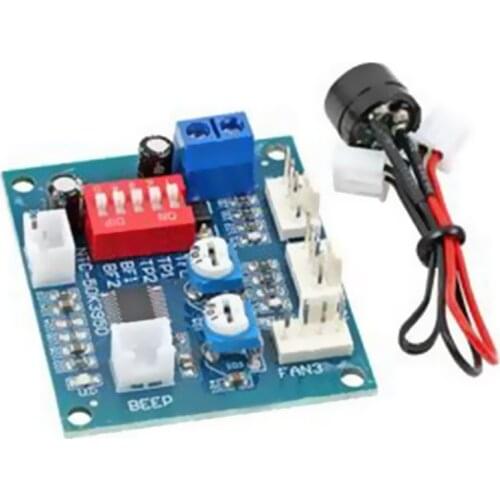DC 12V Voltage Regulator PWM PC CPU Fan Temperature Control Speed Controller Module High-Temp Alarm Speed Control