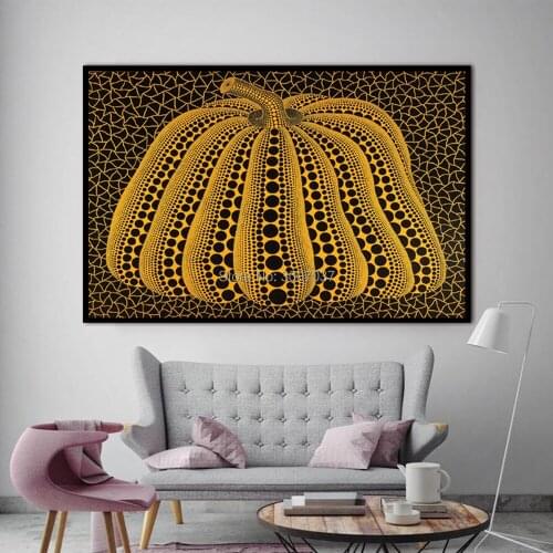 Home Decor Canvas Wall yayoi_kusama pumpkin Oil Painting Handmade Canvas Painting Wall Pictures for Living Room Posters Unframed