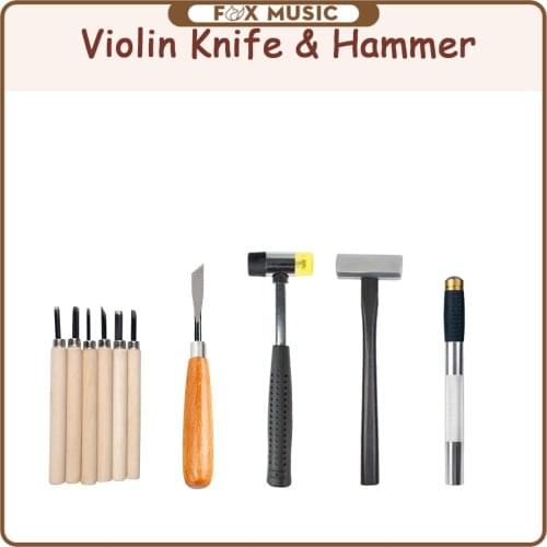 Engraved Knife Maple Wood Handle Stainless Steel Blade Tuning Hammer Wrench Violin Tools DIY Violin Use