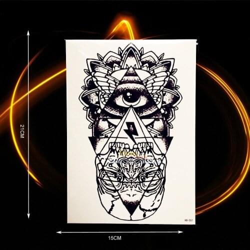 The Eye of Horus God Temporary Fake Tattoo Black Ink Color Men Large Body Arm Tattoo Totem HHB-051 Fake Tatoo Women Shoulder