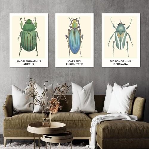Canvas Painting Christmas Beetle Posters and Prints Wall Art Picture for Living Room Decor No Frame