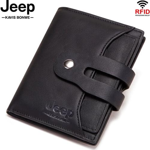 Rfid Genuine Leather Men Wallet Male Black Color Coin Purse Small Walet Zipper Money Bag Lady Mini Card Holder