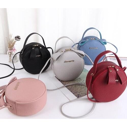 Round Design Shoulder Bags For Women 2021 Luxury PU Leather Handbags Small Crossbody Messenger Bags Ladies Purses Fashion Single