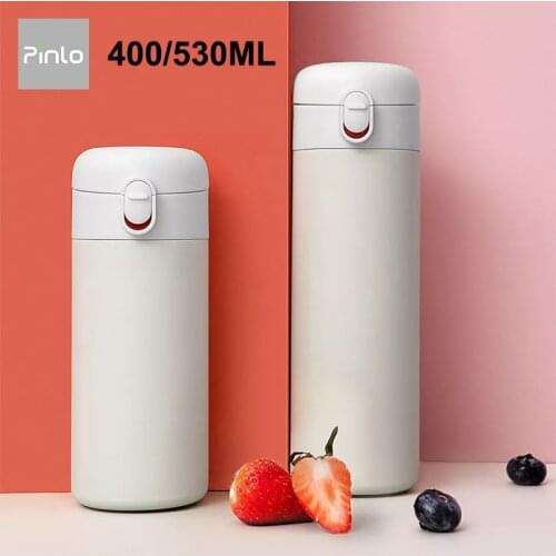 Pinlo 400ml/530ml Thermos Cup Portable Stainless Steel Vacuum Cup Flask Water Bottle Insulation Lock Single Hand On Mug